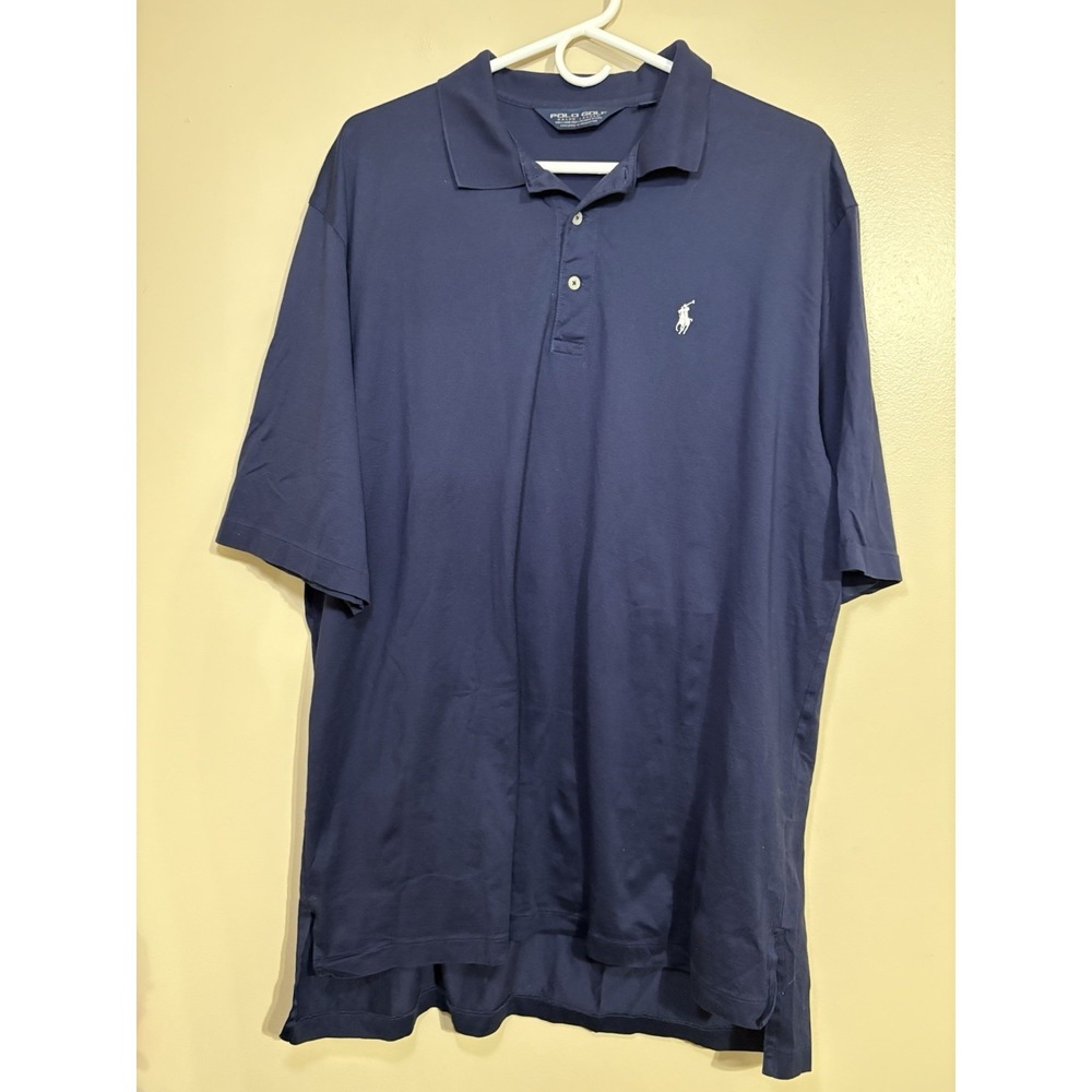 Ralph Lauren‎ Polo Golf Navy White Pony Short Sleeve Size XL 100% Cotton